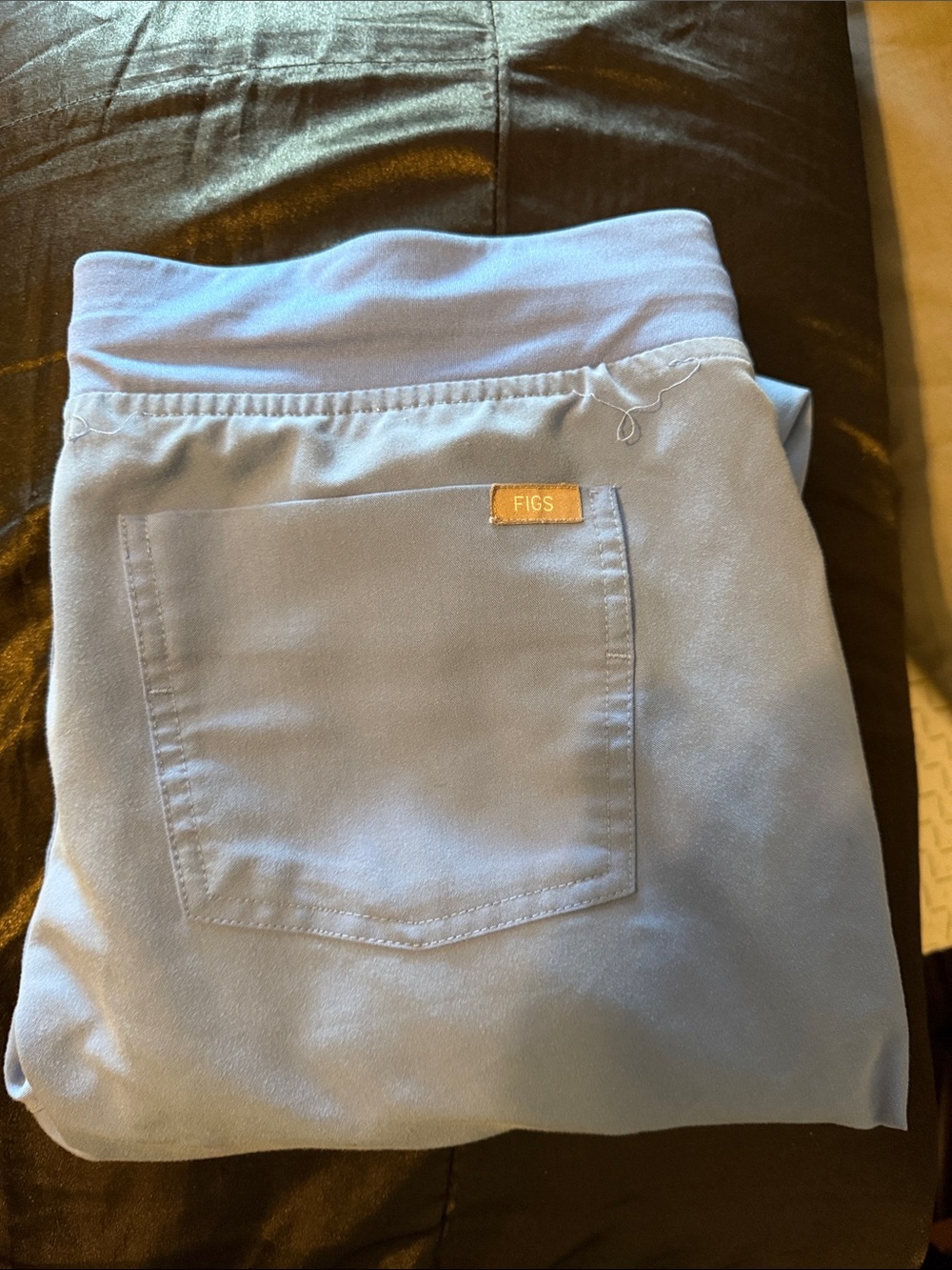Figs Light Blue Scrub Pants with Back Pocket and Branded Tab